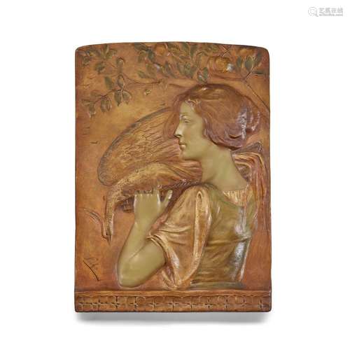 GOLDSCHEIDER (FOUNDED 1885) Maiden Relief Plaquecirca 1900gl...