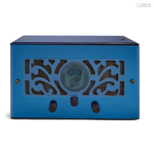 TROY Blue Radio circa 1936mirrored and frosted glassheight 8...