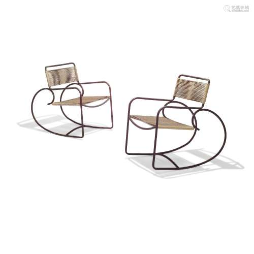 【W】WALTER LAMB (Active 1950s) Pair of Rocking Chairsdesigned...