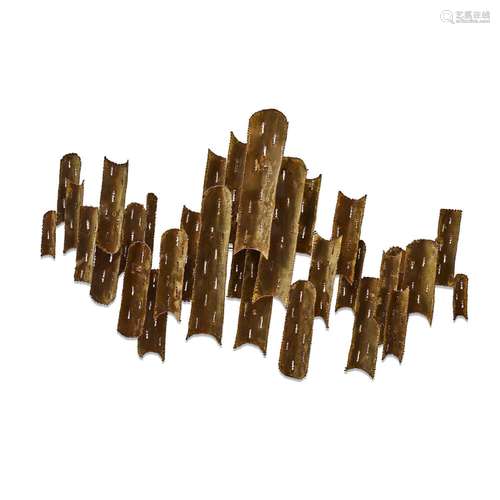 TOM GREENE Brutalist Wall Light Sculpturefor Feldman Lightin...