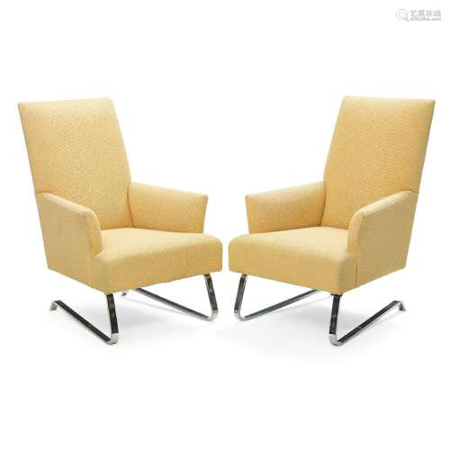 【W】Donghia (Founded 1968) Pair of 'Odeon' Lounge Chairschrom...