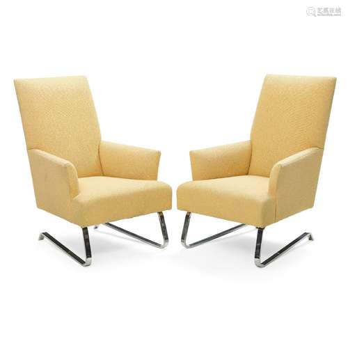 【W】Donghia (Founded 1968) Pair of 'Odeon' Lounge Chairschrom...