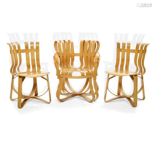 【W】FRANK GEHRY (BORN 1929) Pair of Hat Trick Chairs and Cros...