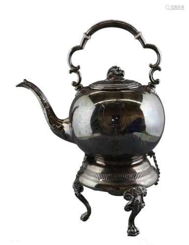 A Silver Plate Teapot and Stand