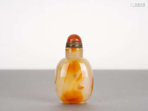 Chinese Qing Antique Agate Snuff Bottle