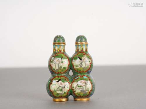 Chinese Antique Double Cloisonne Enamel Snuff Bottle