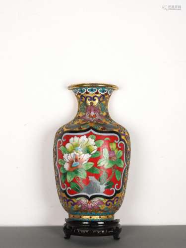 Chinese Republic Period Cloisonne Enamel Vase