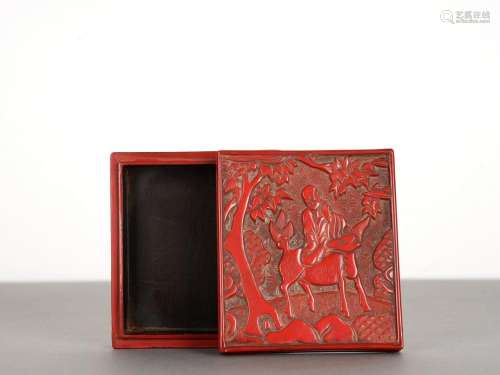 Chinese Ming Cloisonne Cinnabar Lacquer Ink Box