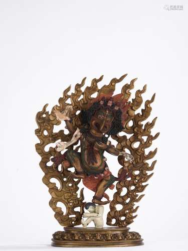 Qing Dynasty Tibetan Gilt Bronze 'Bird' Buddhist Dei...