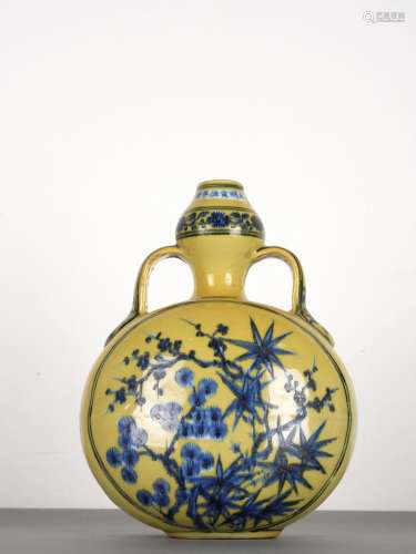 Chinese Antique Underglaze Blue Moonflask