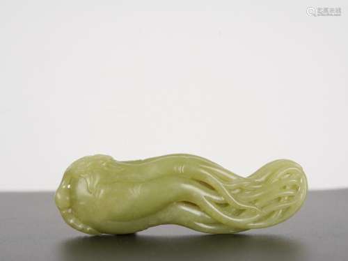 Chinese Qing Antique Yellow Jade Buddha's Hand