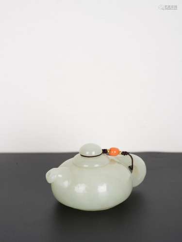Chinese Antique Nephrite White Jade Teapot