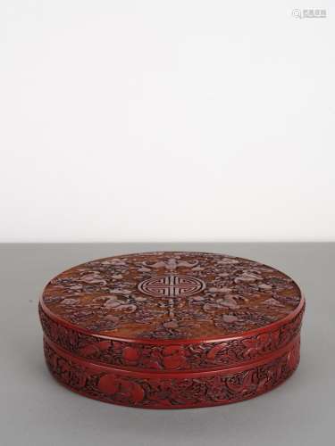 Chinese Qing Antique Cinnabar Lacquer Box
