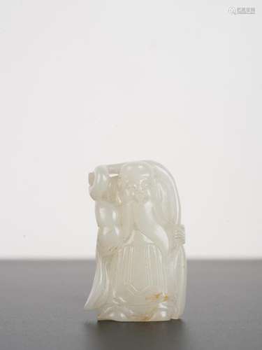 Chinese Qing Period Antique White Jade God of Longevity