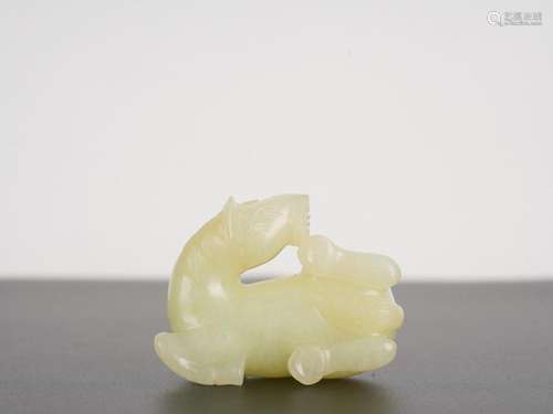 Chinese Yellowish White Jade Horse