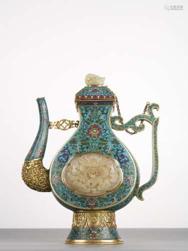 Chinese Qing Antique Cloisonne Enamel Ewer