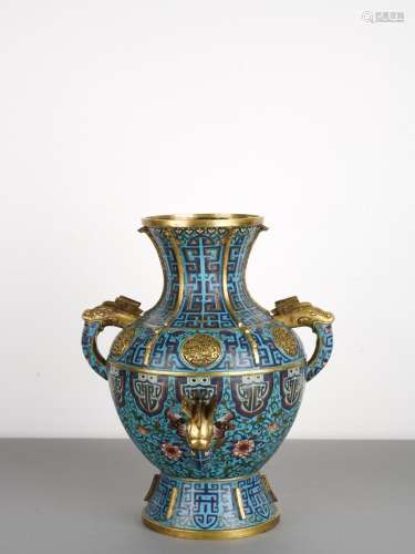 Chinese Antique Qing Cloisonne Enamel Vase