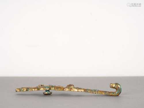 Chinese Antique Gilt Bronze Belt Hook
