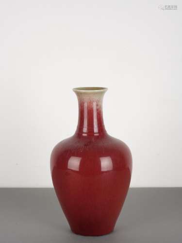 Chines Qing Antique Red Glaze Vase