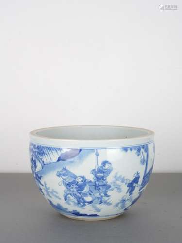 Chinese Antique Blue and White Characters Jar