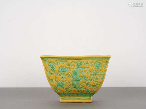 Chinese Ming Period Antique Green Enamel Bowl