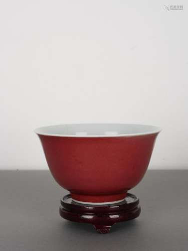 Chinese Qing Red Glazed Bowl