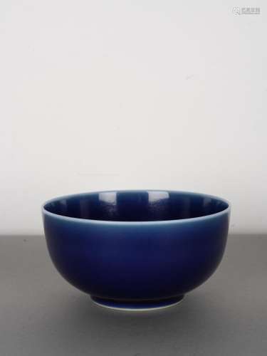 Chinese Qing Blue Glazed Bowl