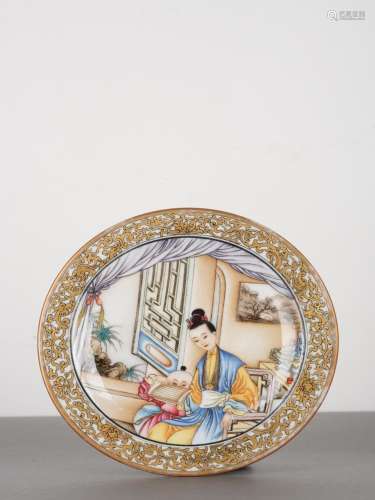 Chinese Antique Famille Rose Mother & Son Dish