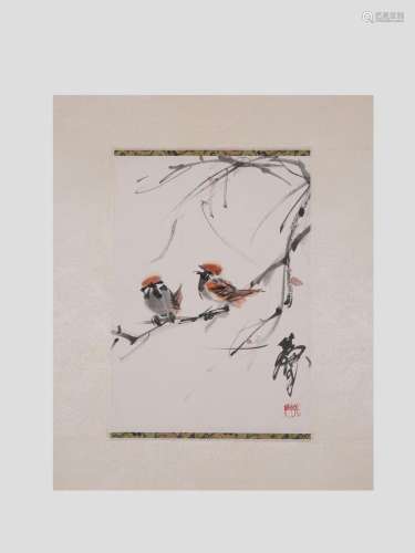 Huang Zhou, birds, mounted on paper