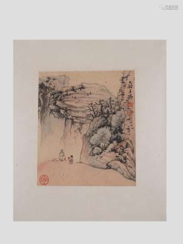 Shi Tao, Landscape, mounted on paper