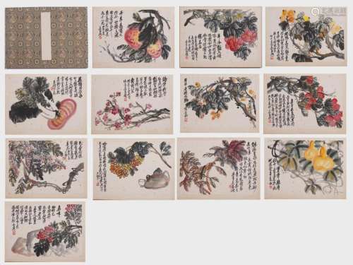 Wu Changshuo, flower and fruit, album painting