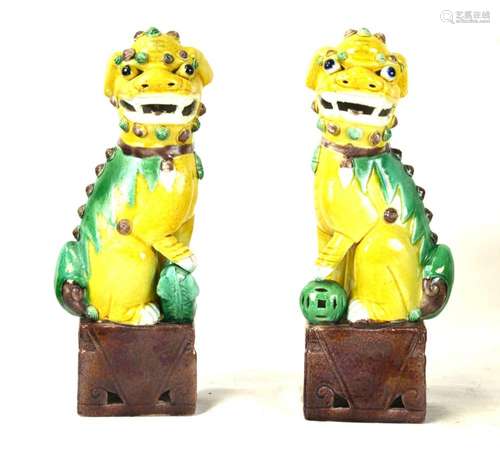 Pr Chinese Sancai Glazed Foo Dogs