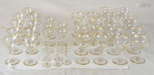 36 Pcs Gold Rim Crystal Glasses