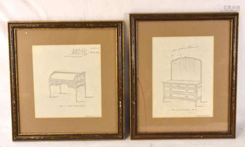 Two Framed Furniture Design Diagrams