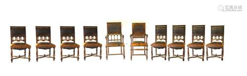 Ten Pcs of Antique Spanish Dining Chairs