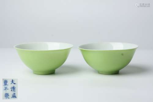 清 綠釉碗
