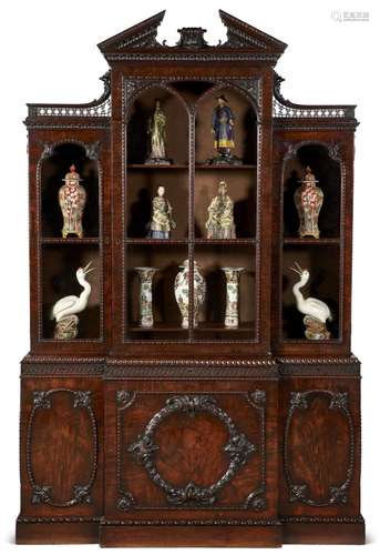 A ROYAL EARLY GEORGE III MAHOGANY CHINA CABINET BY WILLIAM V...