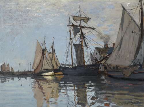 CLAUDE MONET (1840-1926) Bateaux dans le port de Honfleur