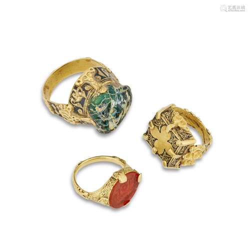 THREE GOLD RINGS SELJUK IRAN, 12TH/13TH CENTURY