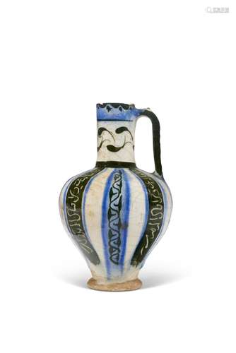 A KASHAN POTTERY JUG IRAN, 13TH CENTURY