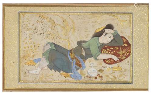 A LOVESTRUCK YOUTH SAFAVID ISFAHAN, IRAN, SECOND HALF 17TH C...