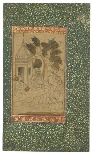 A YOGI WITH HIS TWO YOUNG ATTENDANTS BY DHANRAJ, MUGHAL INDI...