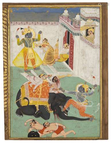 THE HEROIC DEEDS OF KRISHNA IN MATHURA AND A FLUTING KRISHNA...