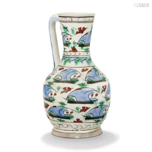 AN IZNIK POTTERY JUG OTTOMAN TURKEY, CIRCA 1600