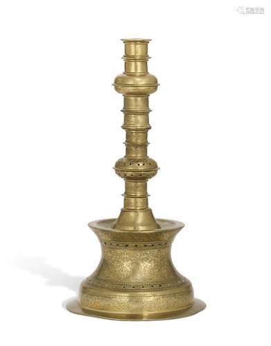 AN OTTOMAN BRASS CANDLESTICK TURKEY, CIRCA 1500