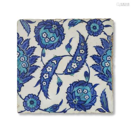 AN IZNIK POTTERY TILE OTTOMAN TURKEY, CIRCA 1560