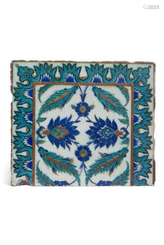 AN IZNIK POTTERY TILE OTTOMAN TURKEY, CIRCA 1580