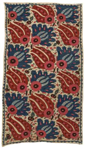 AN EMBROIDERED PANEL OTTOMAN TURKEY, LATE 17TH / EARLY 18TH ...