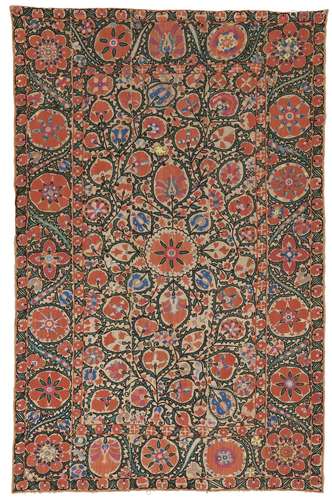 A SUZANI UZBEKISTAN, BUKHARA, FIRST HALF 19TH CENTURY