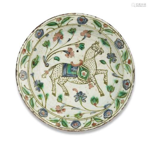 AN IZNIK POTTERY DISH OTTOMAN TURKEY, MID 17TH CENTURY